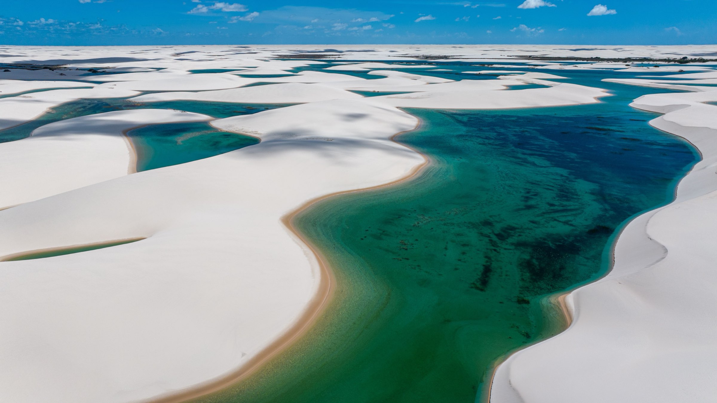 White dunes and lagoons of Lençóis Maranhenses